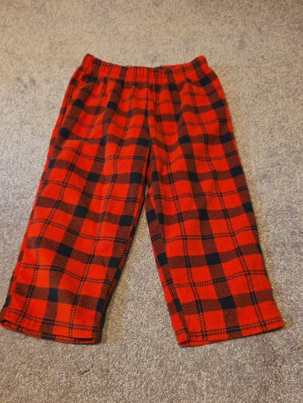 Carter's Red and Black Plaid Fleece Pajama Pants 3T